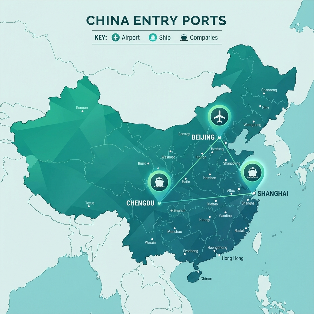 Map of 144-Hour Visa-Free Transit Ports